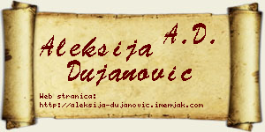Aleksija Dujanović vizit kartica